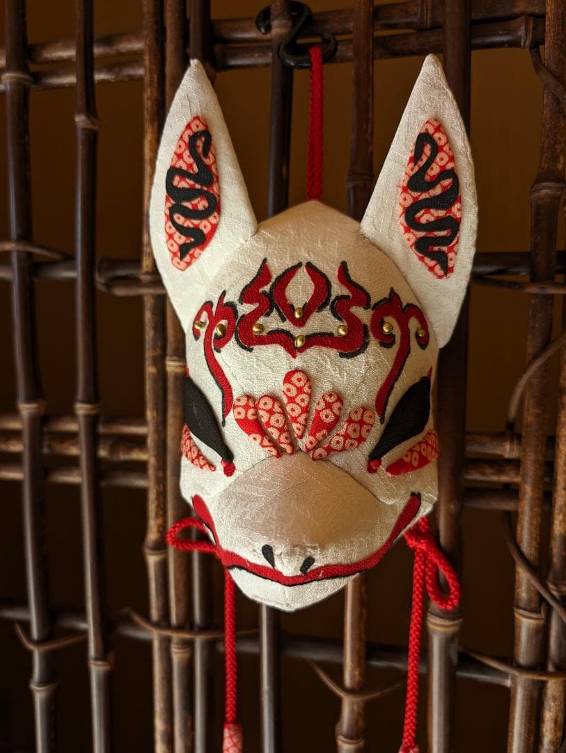 ハンドメイド　押絵　狐面