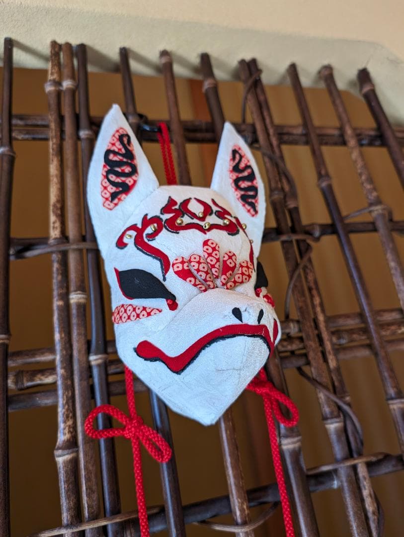 ハンドメイド　押絵　狐面