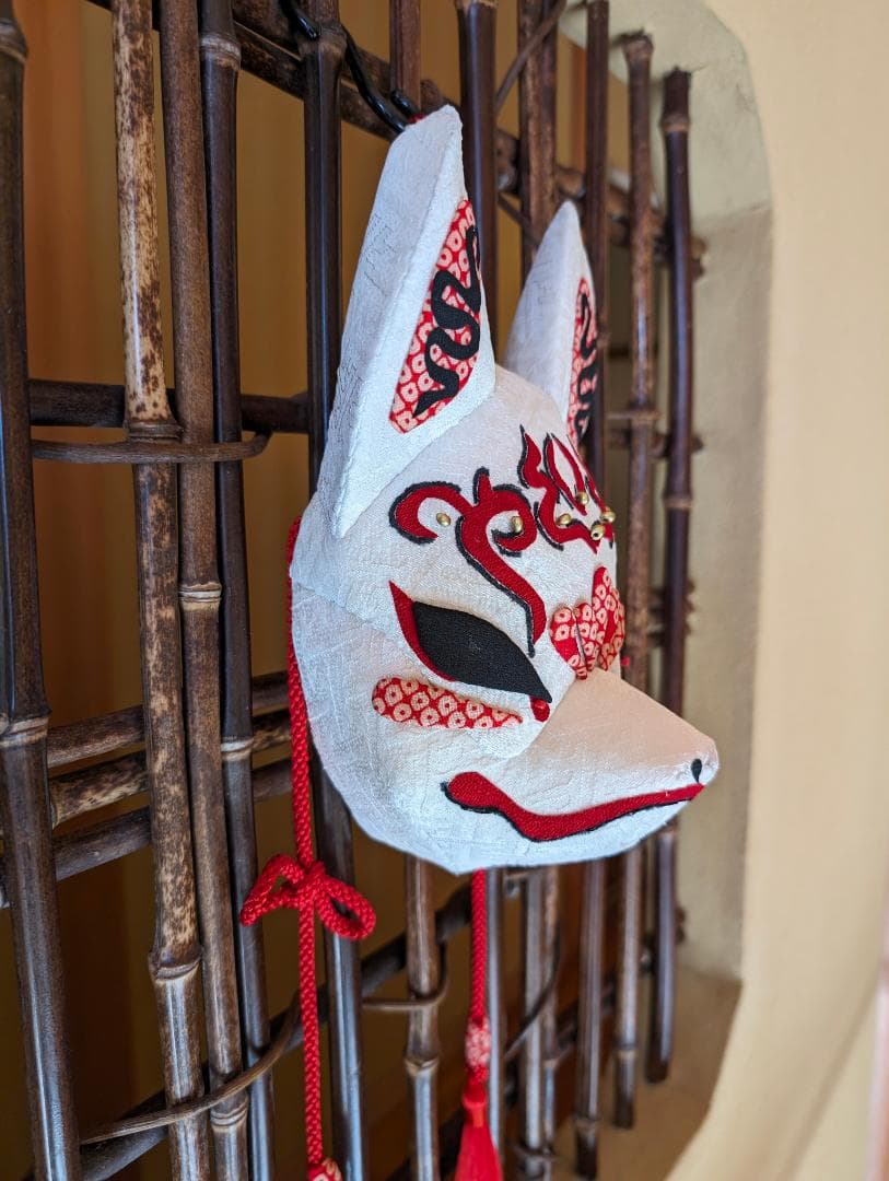 ハンドメイド　押絵　狐面