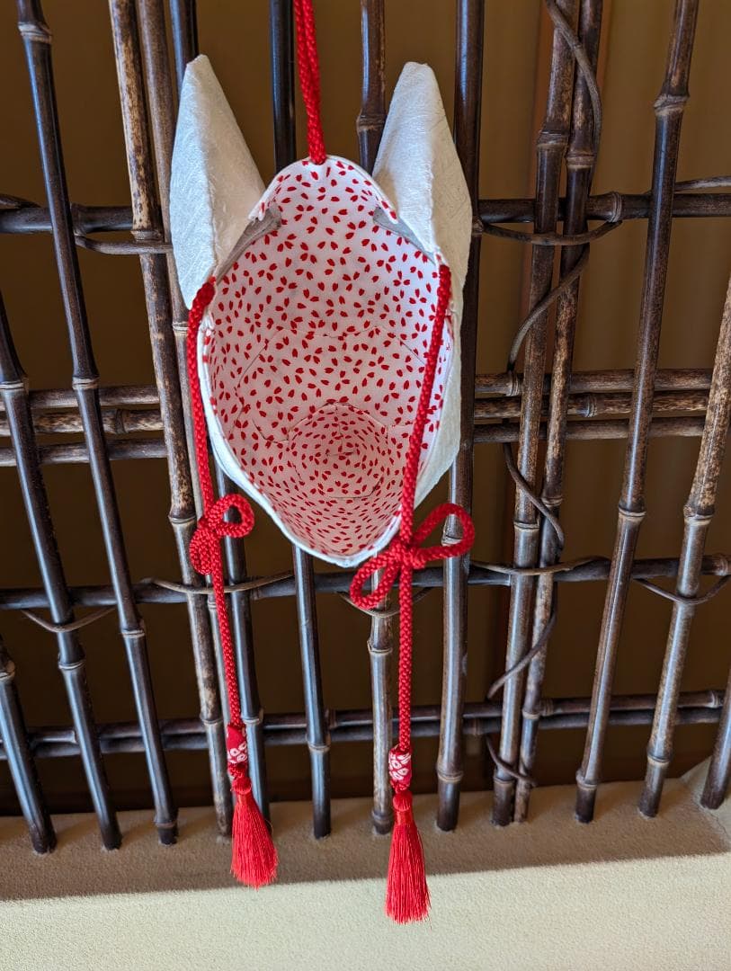 ハンドメイド　押絵　狐面