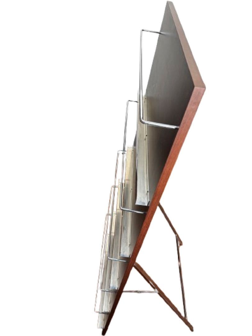 【美品】不二貿易ウッドマガジンラック デコール5段ワイドHGL-5814