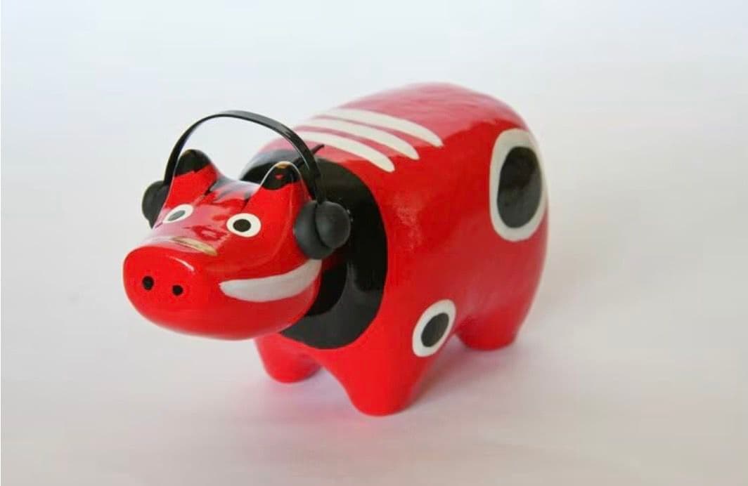 新品未使用 ヘッドフォンべこ2号 赤べこ 野沢 野沢民芸商店