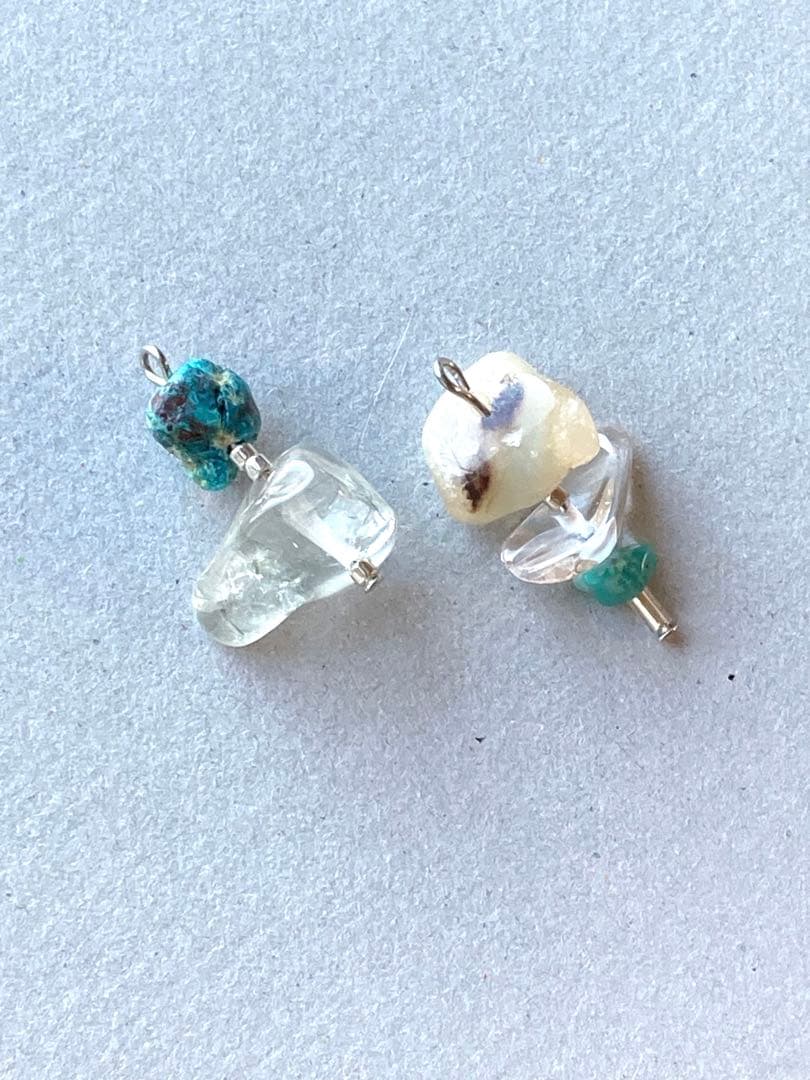 no.195 ラフなクリソコラとバイカラーアゲート　一点物