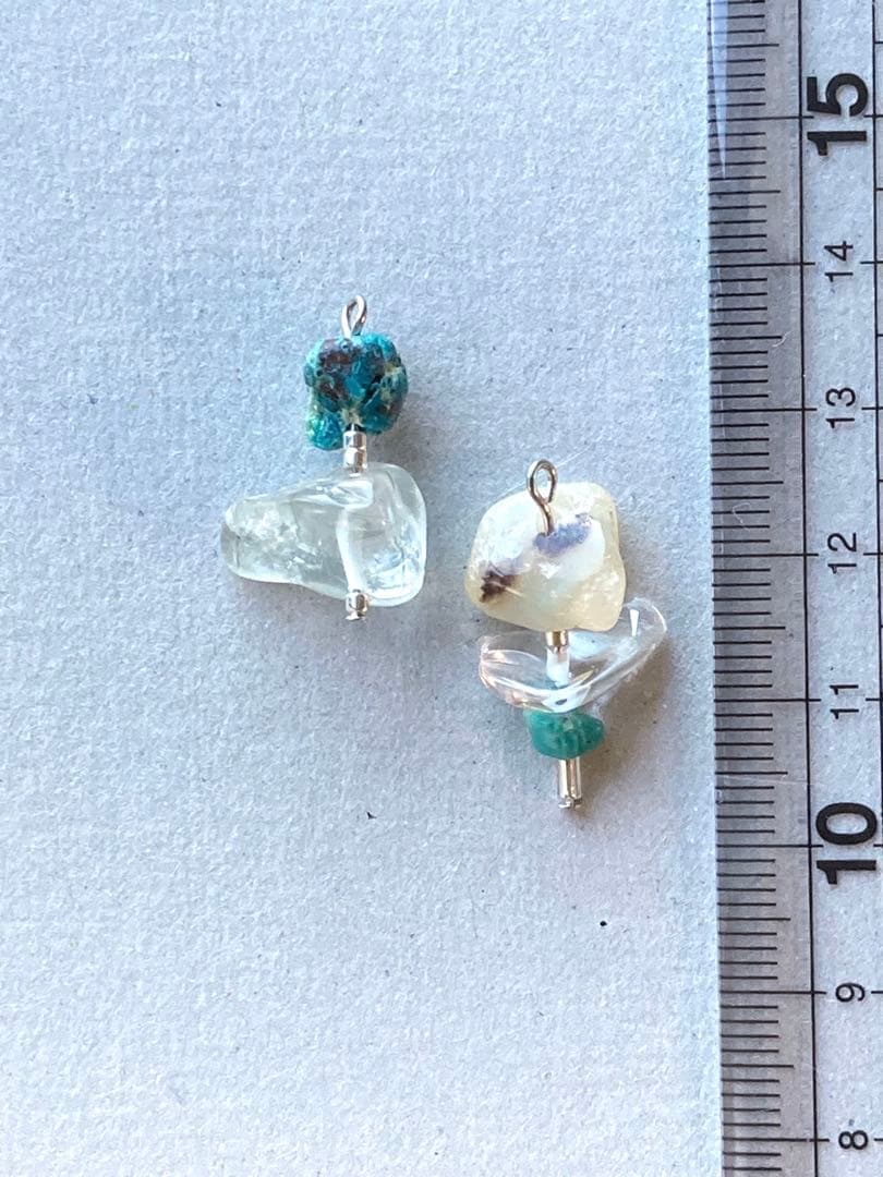 no.195 ラフなクリソコラとバイカラーアゲート　一点物