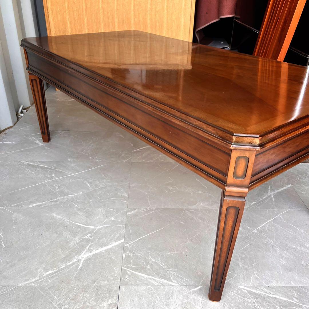 取付無料！マルニ地中海ロイヤル 天然木おしゃれアンティーク収納付きローテーブル✨