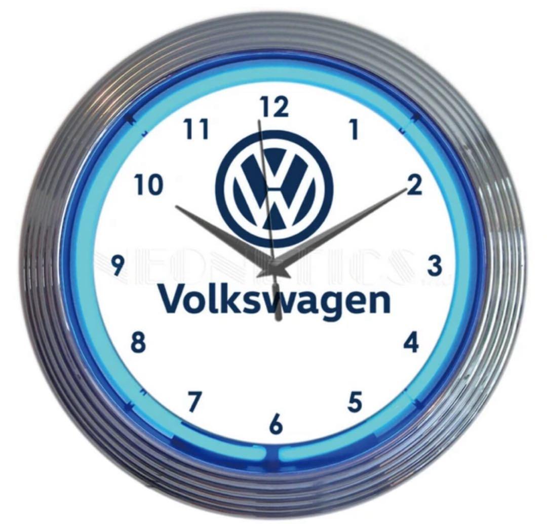NEON CLOCK SINGLE【VOLKS WAGEN-BLUE