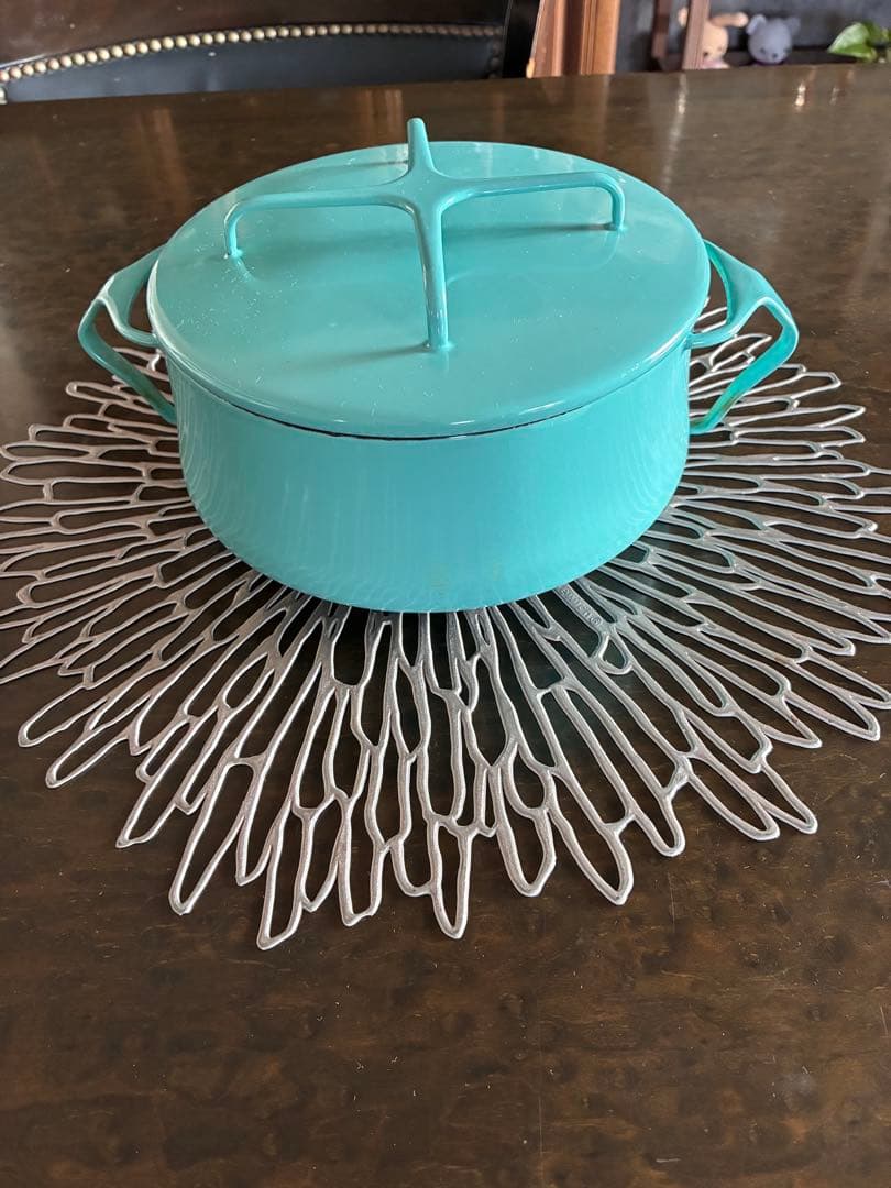 DANSK ターコイズ ホーロー鍋 蓋付き