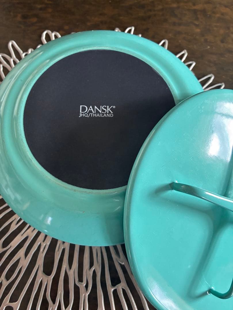 DANSK ターコイズ ホーロー鍋 蓋付き