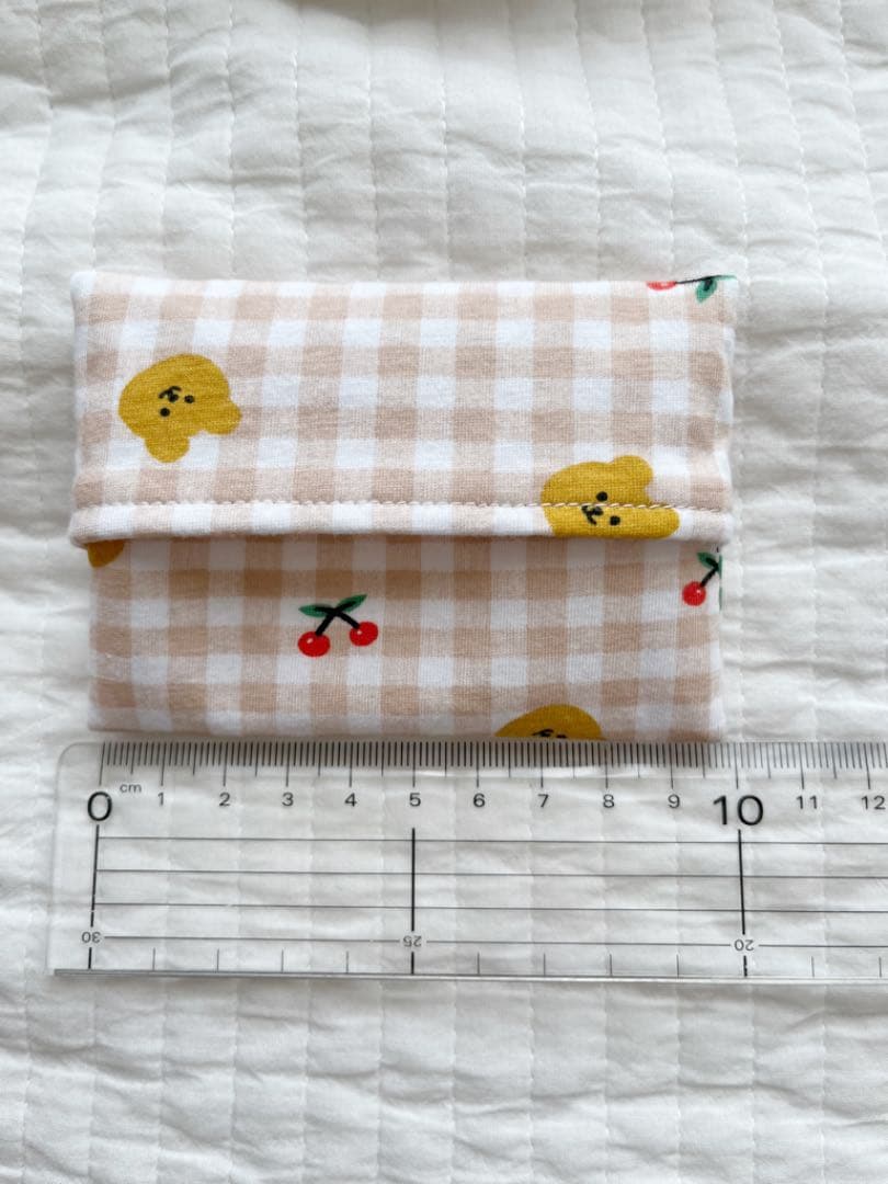 yuma✳︎ハンドメイド✳︎子ども用ティッシュケース　くま✖️さくらんぼ