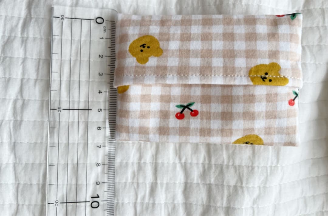 yuma✳︎ハンドメイド✳︎子ども用ティッシュケース　くま✖️さくらんぼ