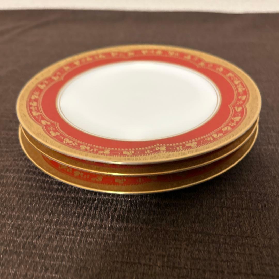 大倉陶園　アレキサンドリーヌ　金蝕マロン　デザートプレート　17cm 3枚