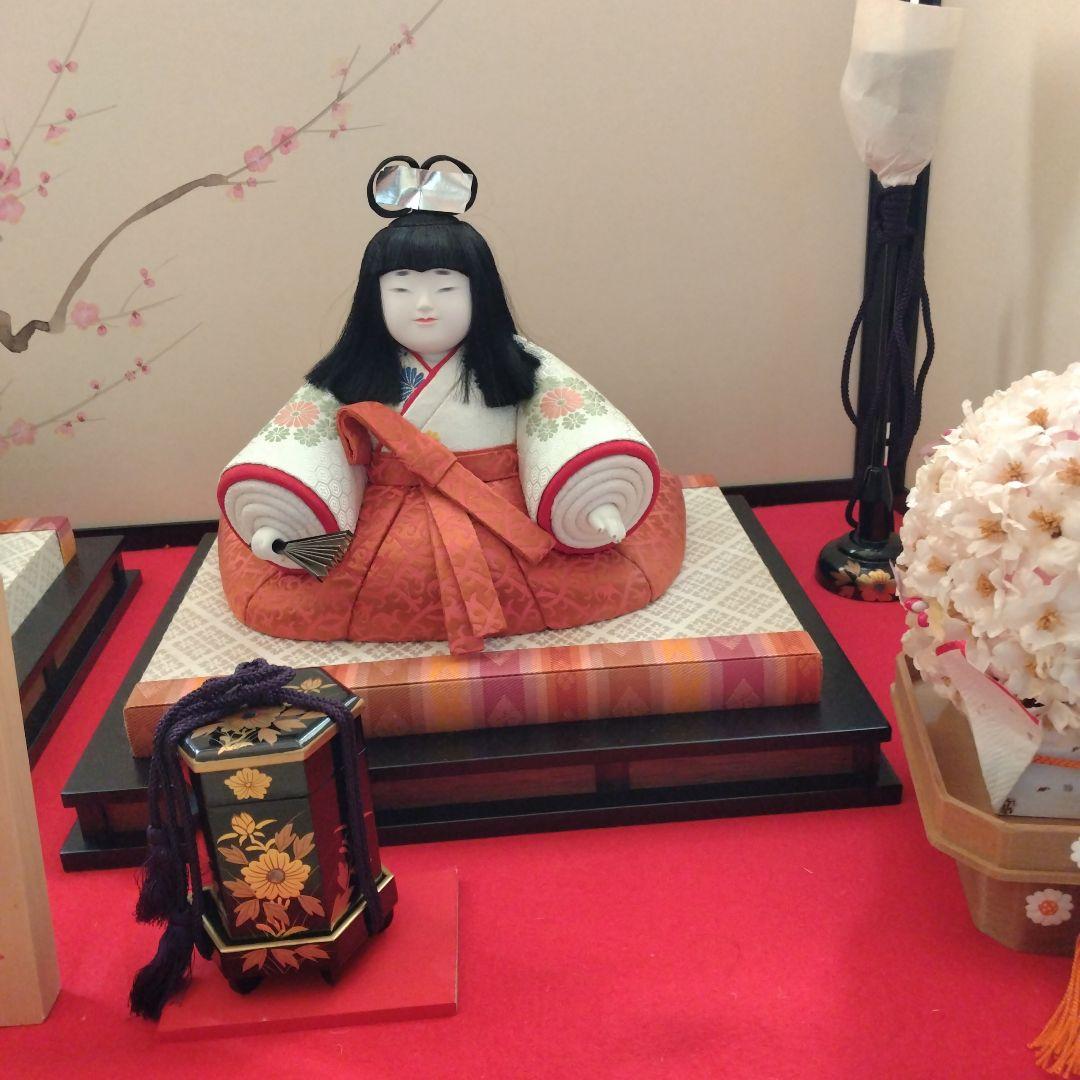 初代 原米州 作 木目込 雛人形一式 (無形文化財技術保存 古典巻袖雛