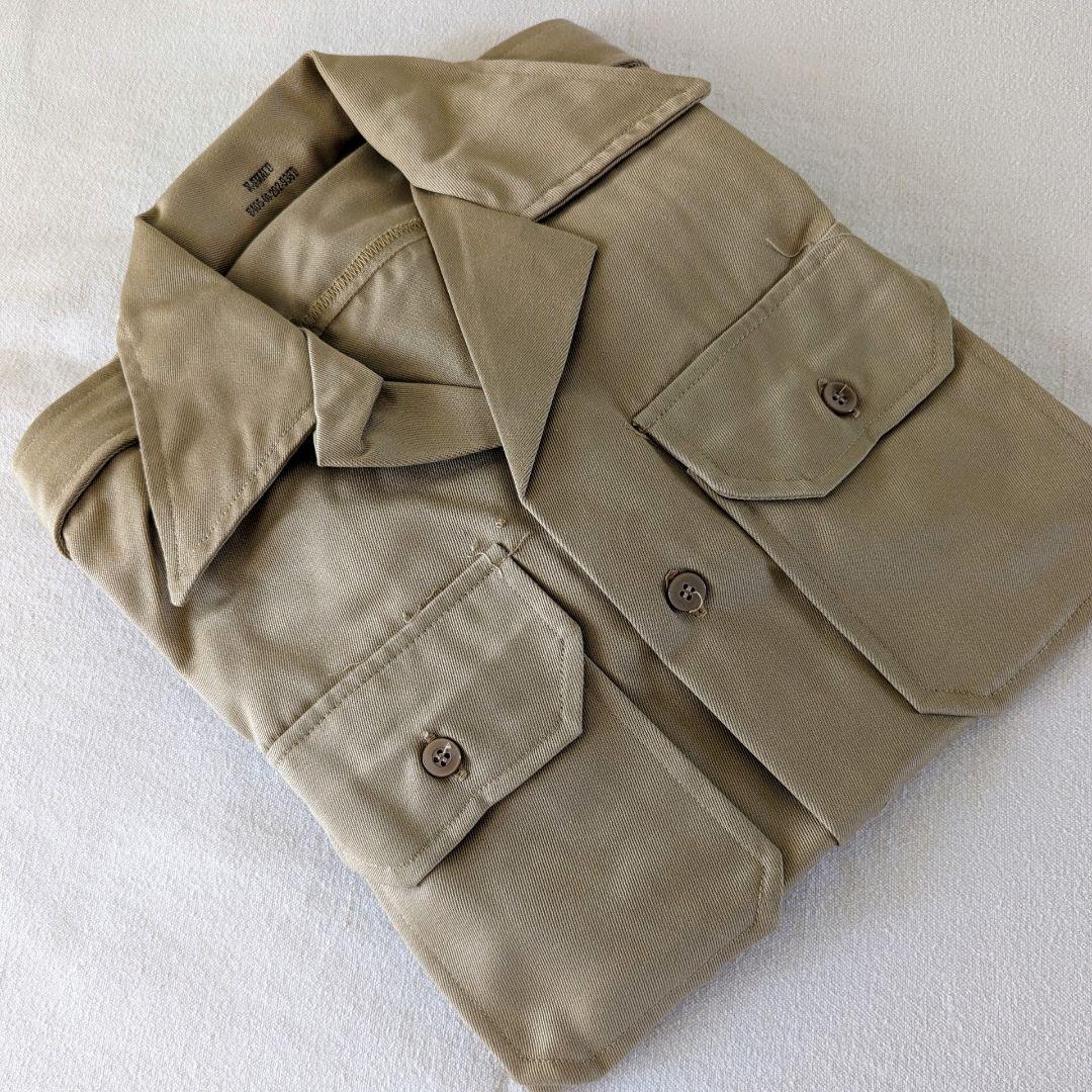 デッドストック】70's 米軍実物チノシャツ コットン 半袖 - メルカリ