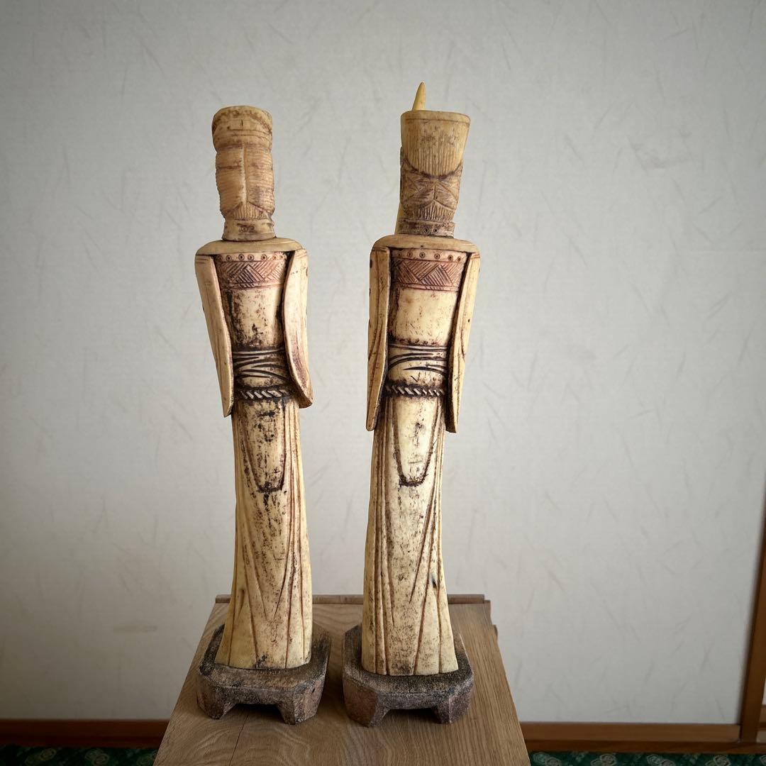 皇帝と皇女彫刻 約30cm