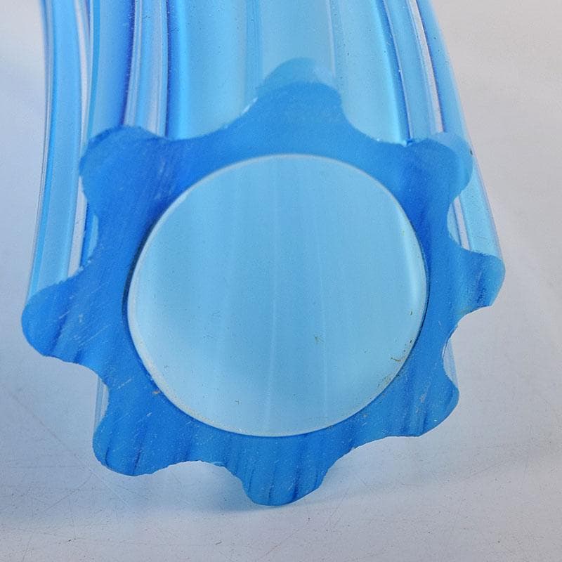 モダンアート　ガラス工芸　二口パイプ形　花入　共箱　8217