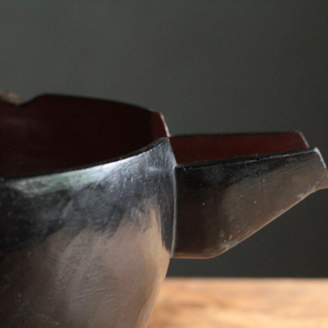 古い 酒上げ 酒器 漆器 片口 古美術 古道具 アンティーク 割れ欠け