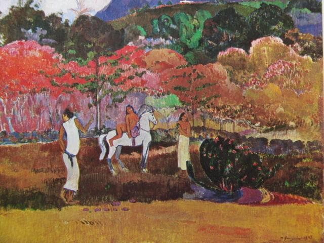 ゴーギャン、【女たちと白い馬】、希少な画集画、新品高級額 額装付
