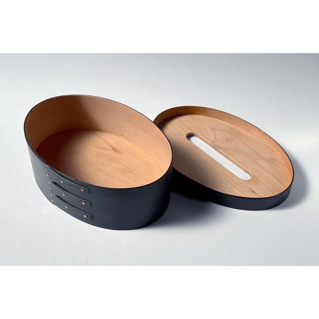 【専用】シェーカーオーバルテッシュボックス ブラックチェリーブラック