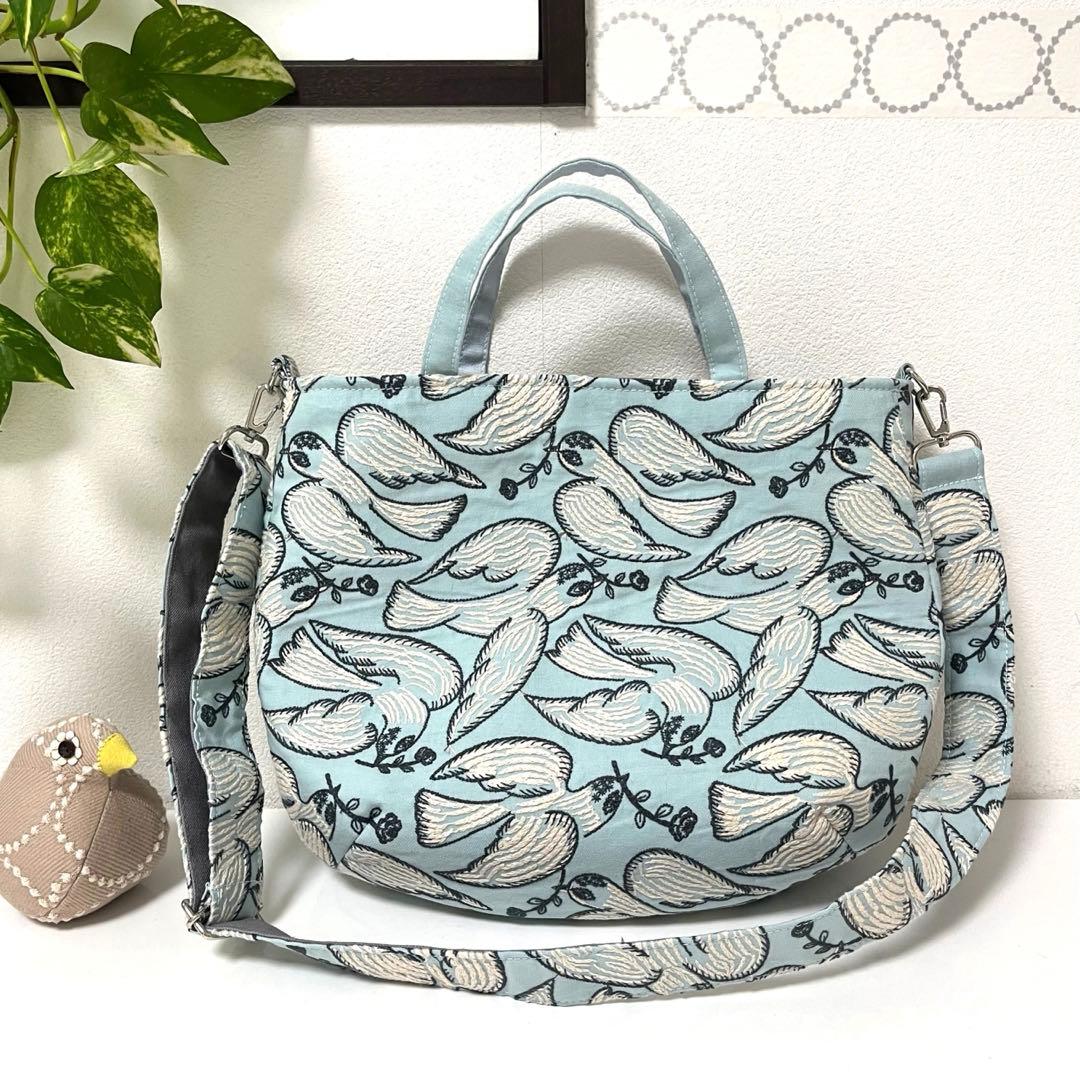 ミナペルホネン　ハンドメイドバッグ　マチ付きショルダーバッグ