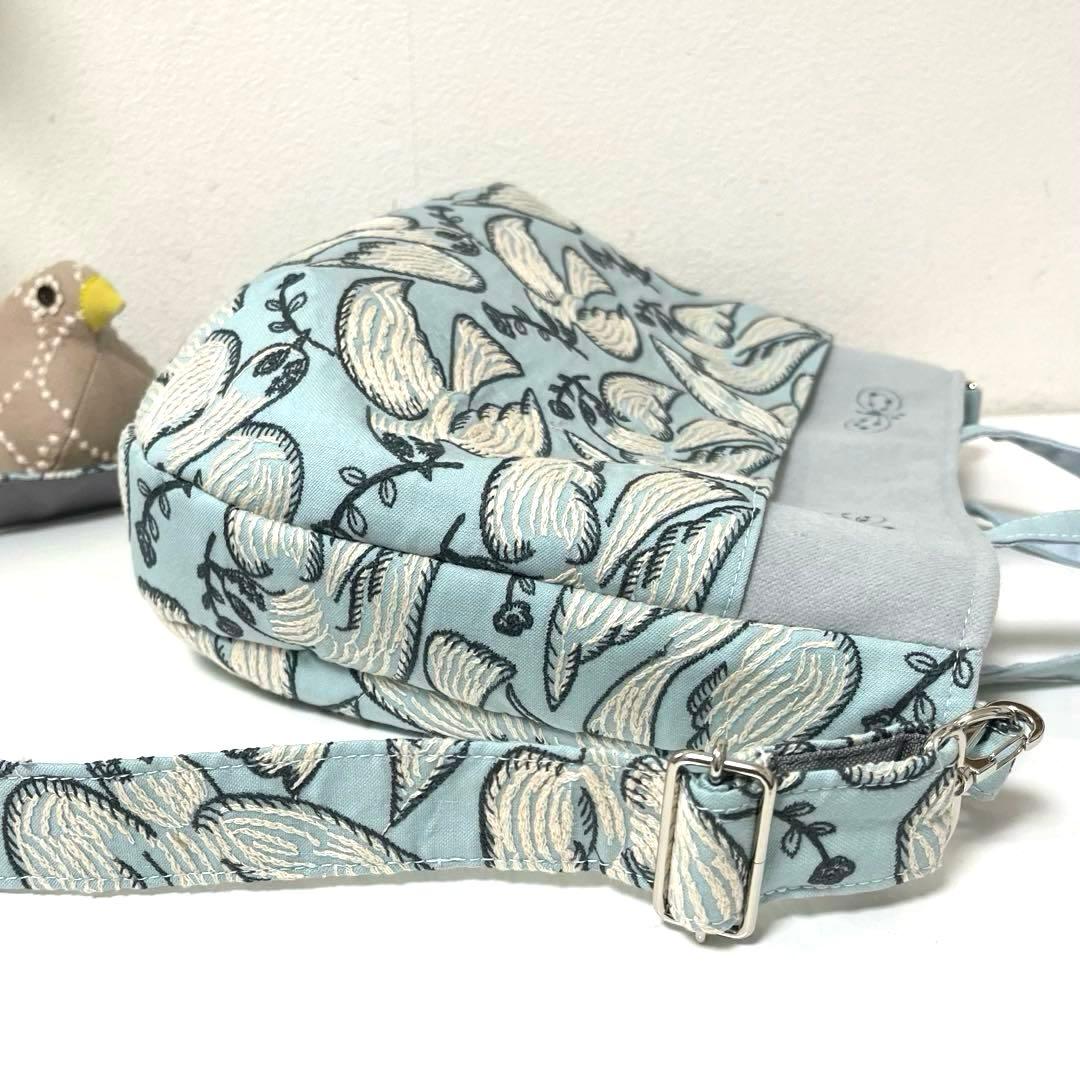 ミナペルホネン　ハンドメイドバッグ　マチ付きショルダーバッグ