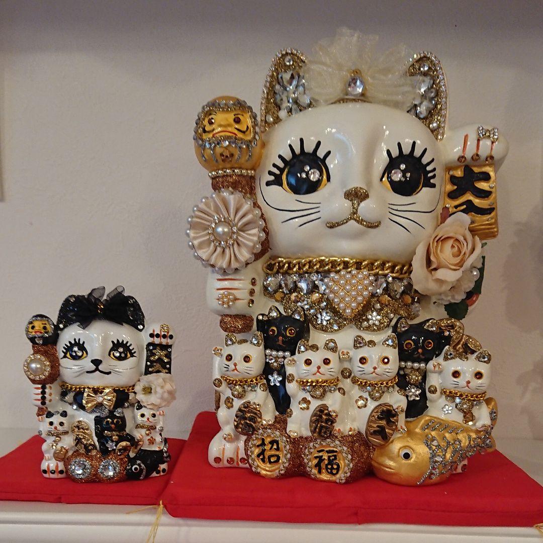 キラキラ招き猫 ゴールド 特大