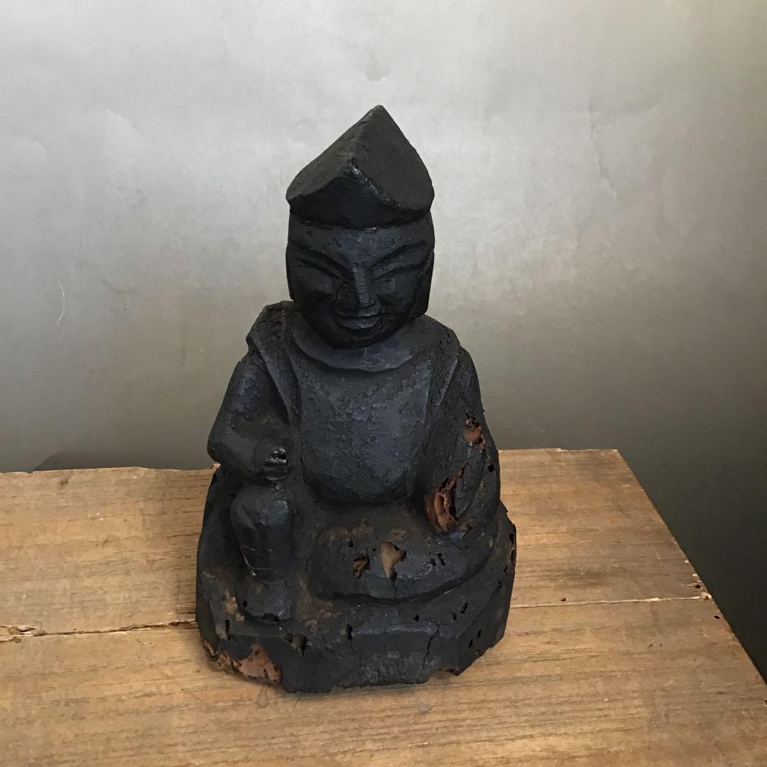 恵比寿大黒天　古木彫刻 2体　骨董品