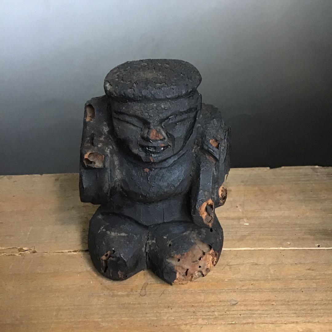 恵比寿大黒天　古木彫刻 2体　骨董品