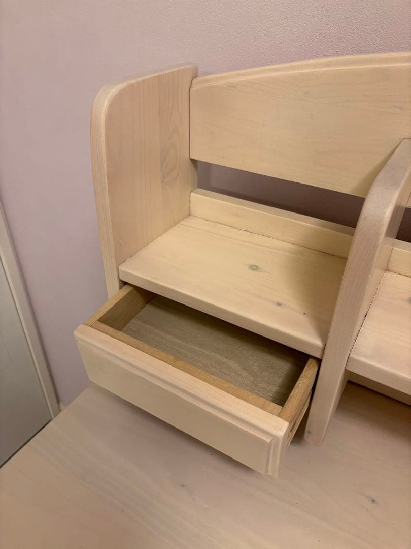 取外し可能仕切り収納&電源コード付き/2wayデスク（学習机）