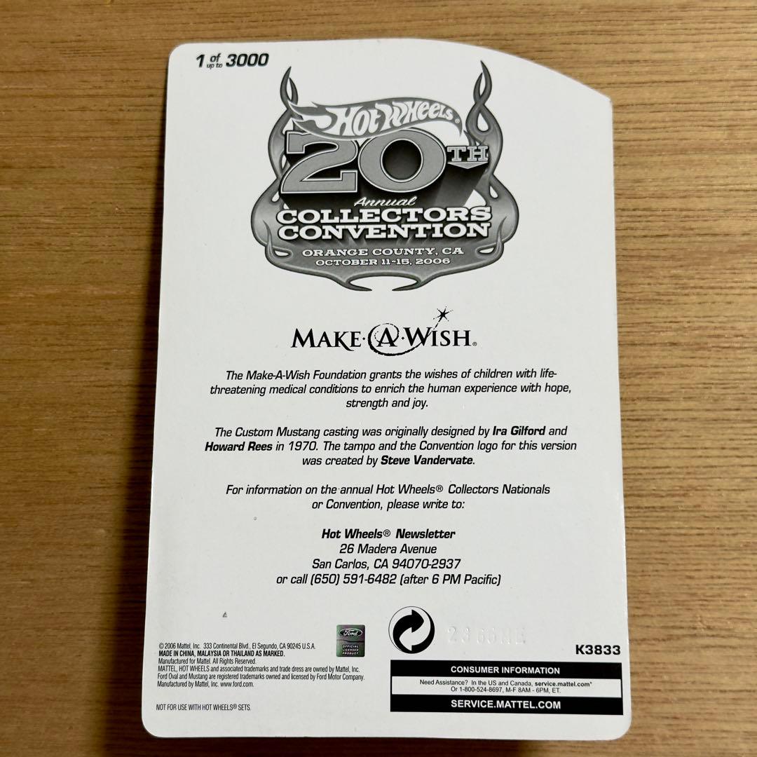 ミニカー Hot Wheels 20th Convention 2006 Mustang