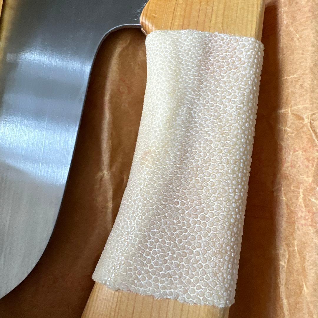 左利き　豊蔵 特選そば切り包丁 約33cm 手打青紙磨　桧割柄　桐箱付