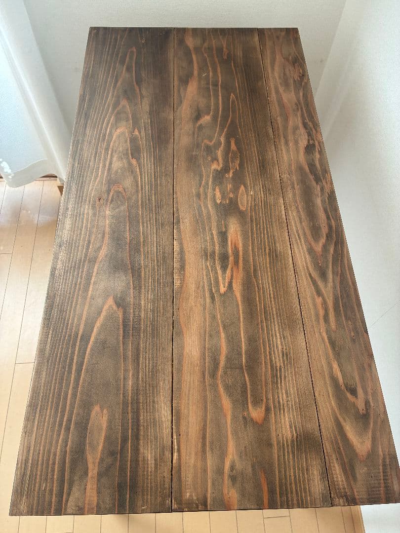 男前　国産杉　無垢材　自然塗料　バンドメイド　天板厚み　デスク　テーブル　完成品