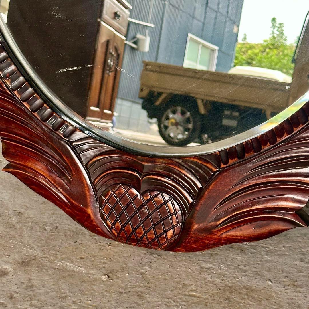 ♦︎♢アンティーク調♦︎♢バロック様式 ウッド無垢材 手彫り 大型ウォールミラー