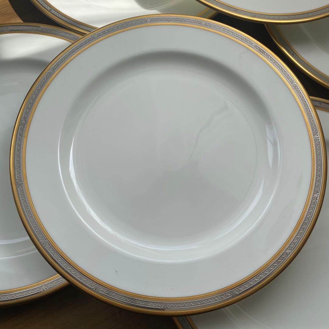 未使用　ノリタケ　金彩銀彩　大皿　6枚　メイン　食器　27㎝　廃盤