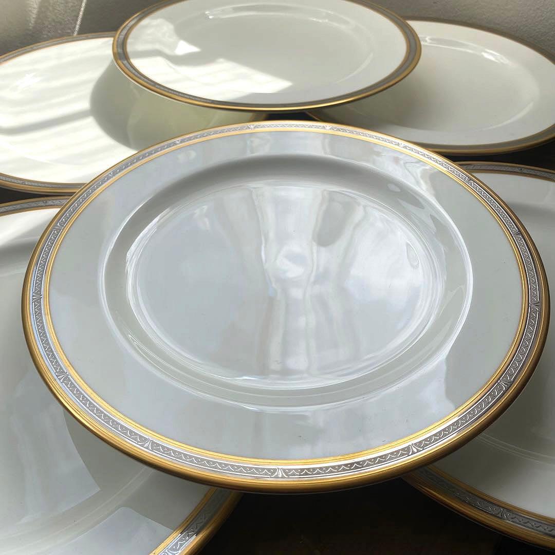 未使用　ノリタケ　金彩銀彩　大皿　6枚　メイン　食器　27㎝　廃盤