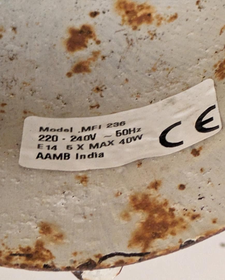 1【希少】サラグレース アンティーク シャンデリア 6灯 植物 花 照明