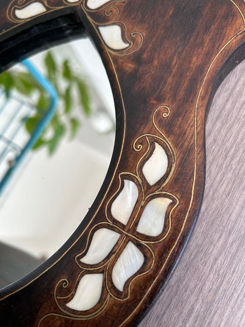 エジプト工芸木製家具・壁掛け飾り棚シェルフ・マシャラビア　螺鈿細工