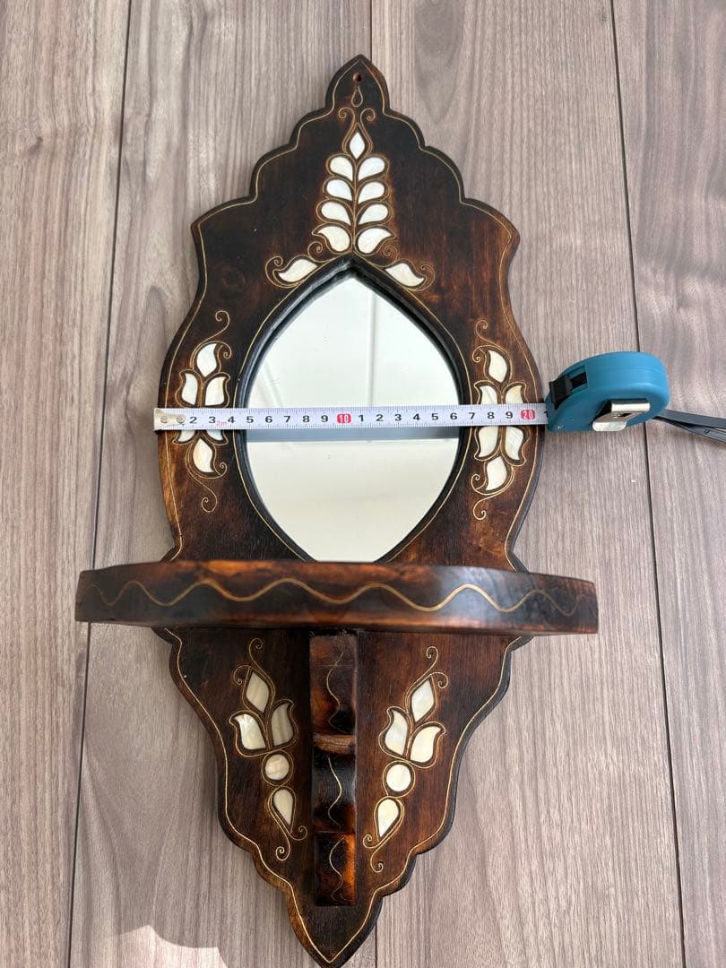 エジプト工芸木製家具・壁掛け飾り棚シェルフ・マシャラビア　螺鈿細工