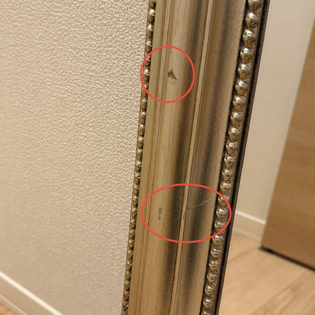 ローラアシュレイで購入 壁掛けミラー シャンパンゴールド 60cm×80cm