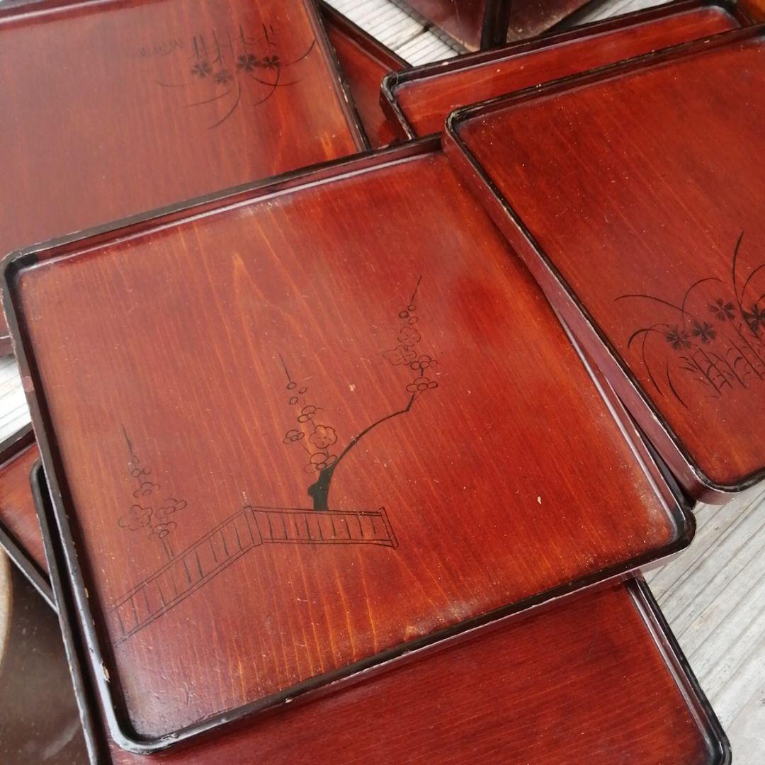 骨董 弁当箱 大名弁当 野点 木製 漆器 共木箱入 アンティーク 小物入