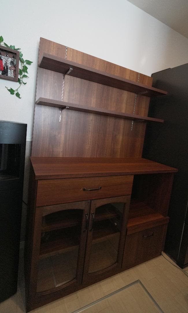 【送料込最終値】大川家具食器棚 MONT モント 120カウンター＆バックパネル