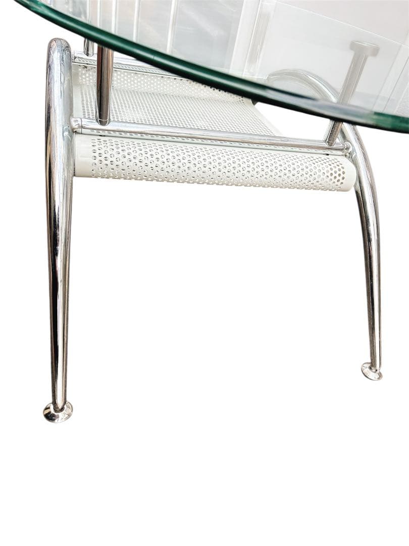 美品 送料無料 ガラス天 センターテーブル ローテーブル モダン