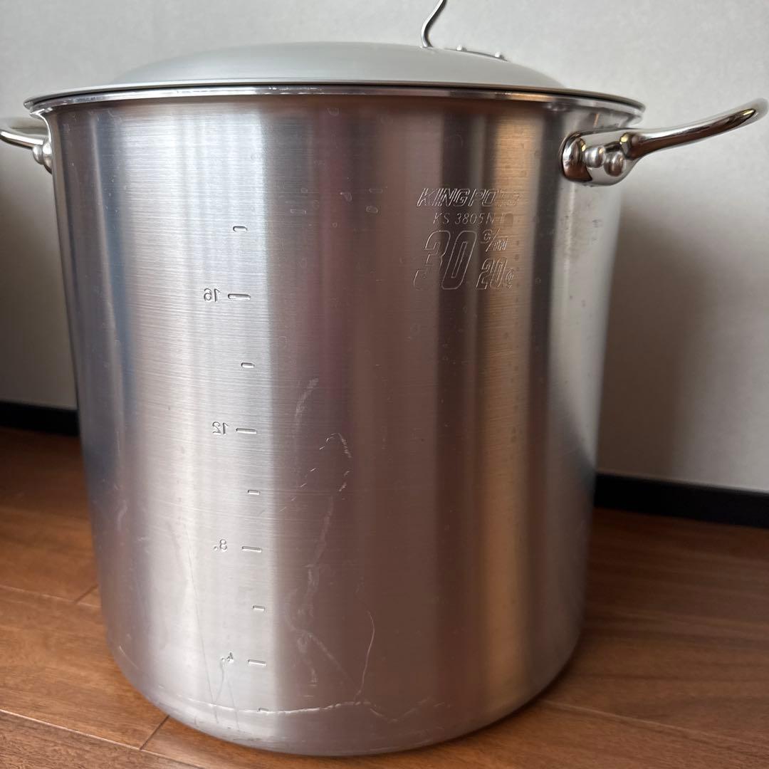 中尾アルミ製作所 寸胴鍋 30㎝ 20L