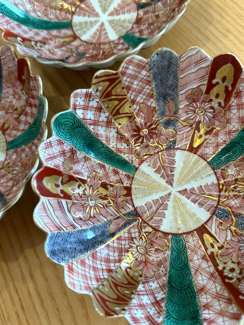 【新品未使用】伊万里焼　5枚セット　花柄