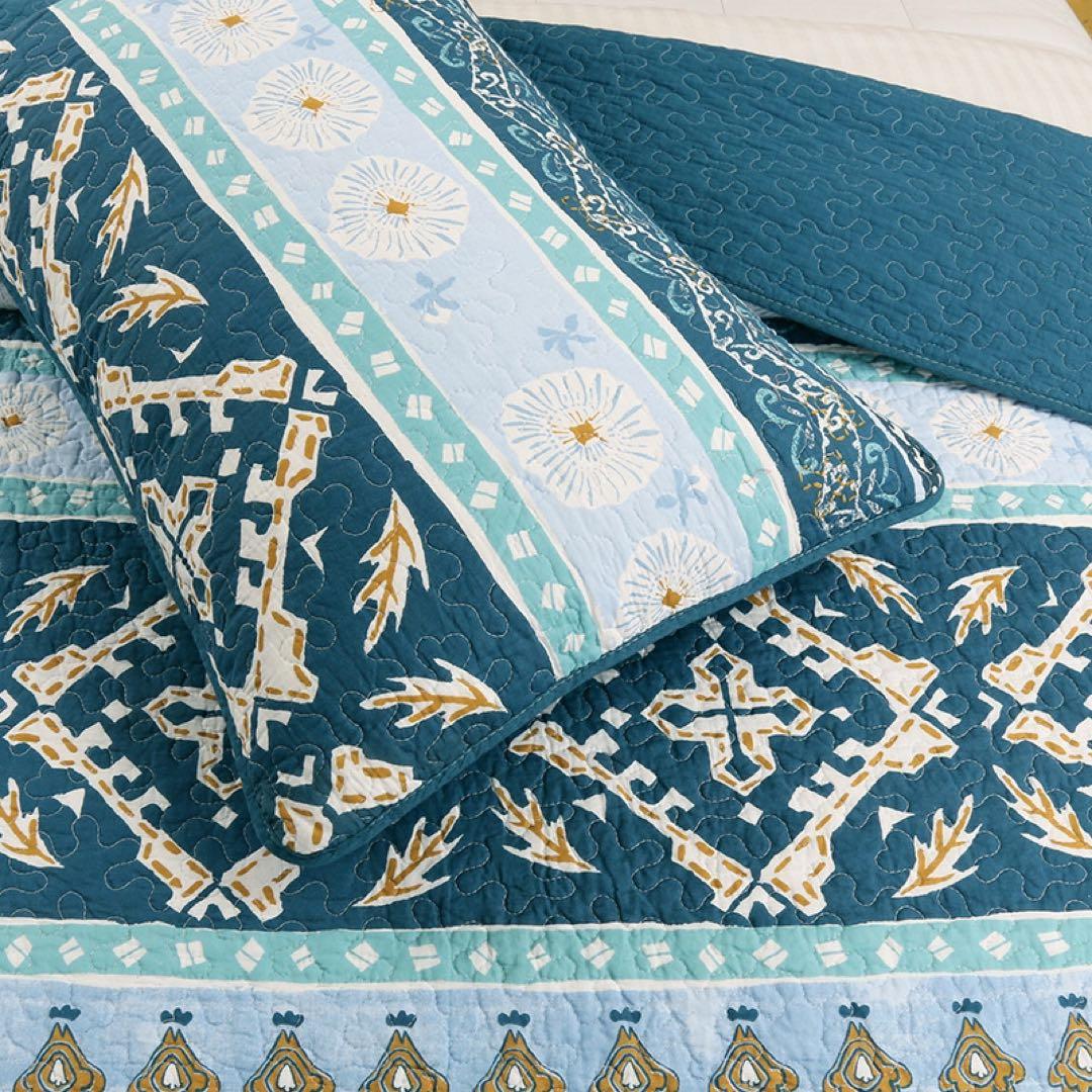 キルトベッドカバー3点セット綿マルチカバー キルティング 904