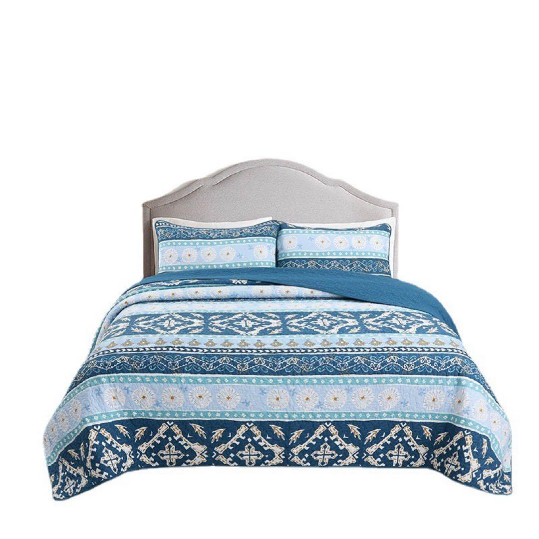 キルトベッドカバー3点セット綿マルチカバー キルティング 904