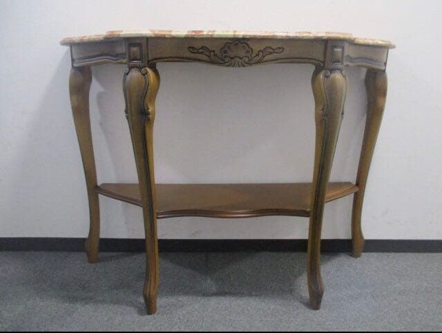 アンティーク イタリア 大理石 コンソール サイドテーブル 花台　猫脚