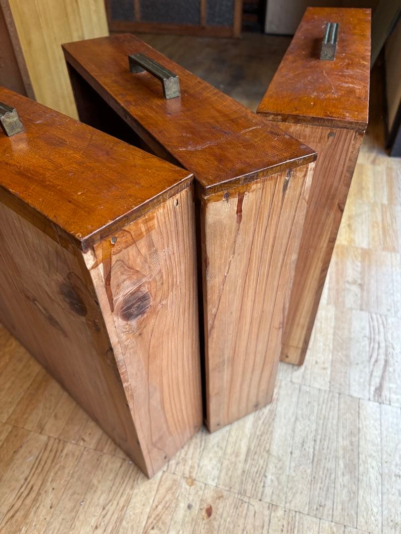 昭和レトロ 木製 引き出し 3点セット｜古家具 古道具 収納箱｜当時物