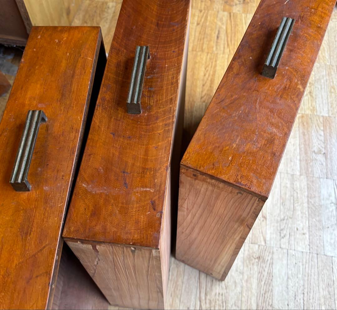 昭和レトロ 木製 引き出し 3点セット｜古家具 古道具 収納箱｜当時物