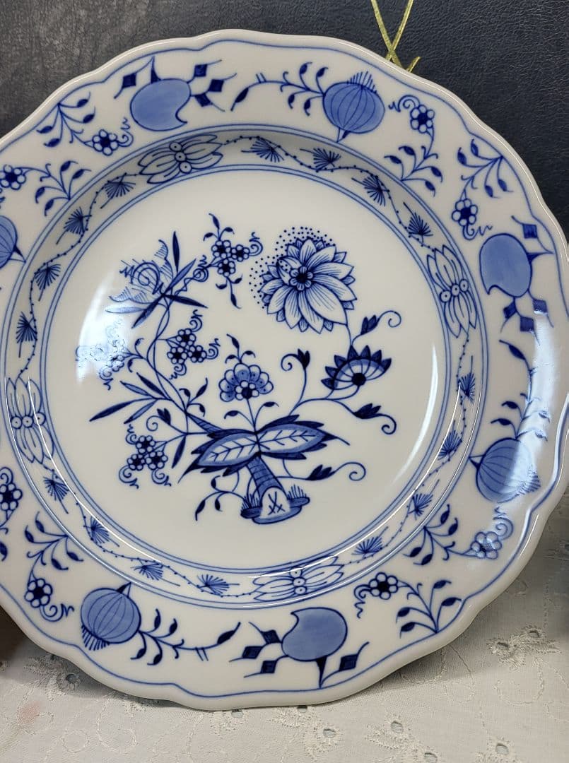 未使用近✨マイセン ブルーオニオン プレート 20cm皿 サラダ デザート2枚②