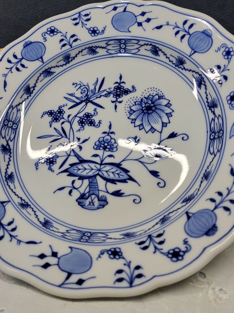 未使用近✨マイセン ブルーオニオン プレート 20cm皿 サラダ デザート2枚②